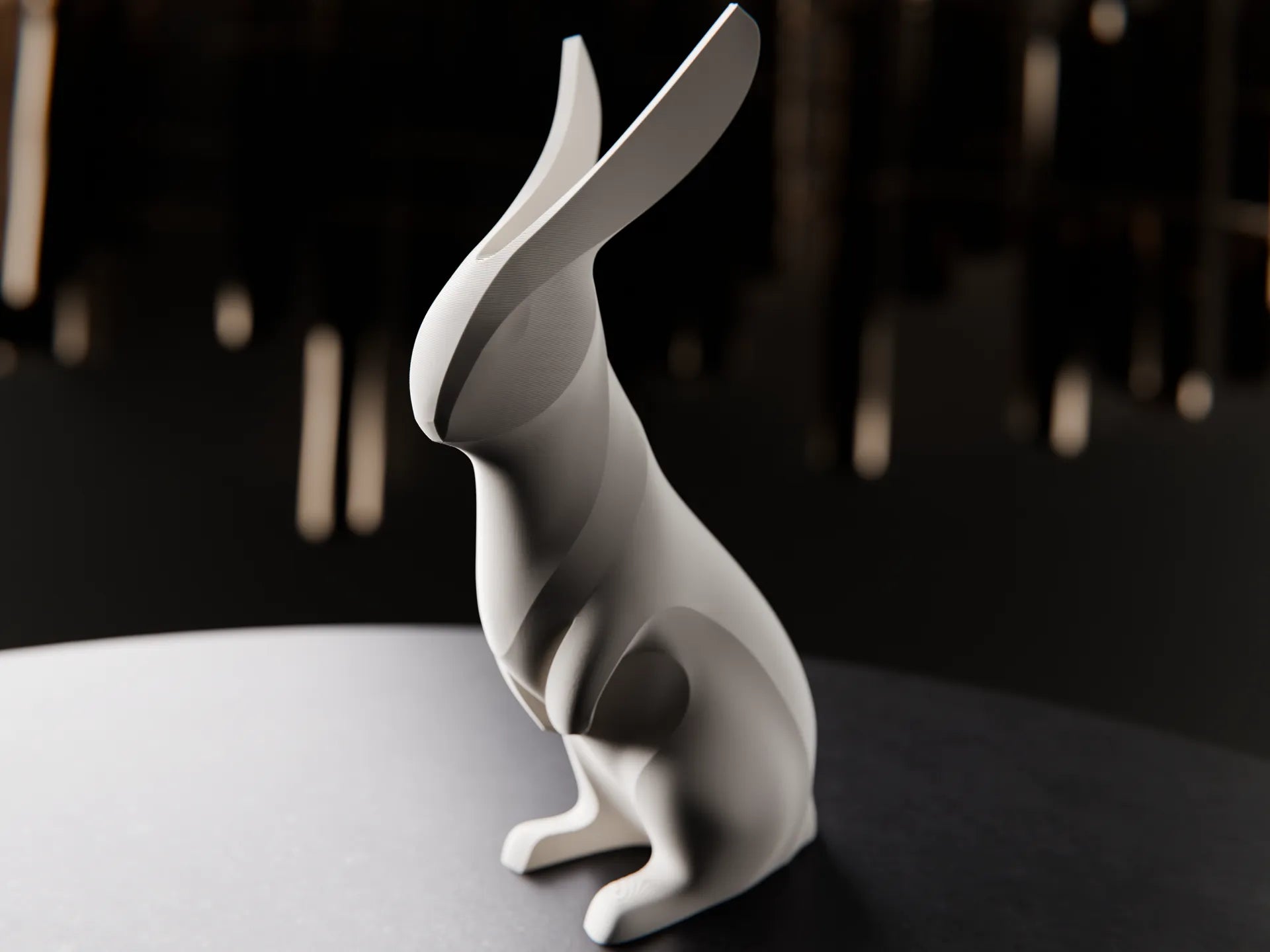 Skulptur HASE – 3D-gedruckte Hasenfigur modern, geometrisch und stilvoll, Dekofigur für Frühling & Geschenk | 3D Druck Statue | DekoFusion