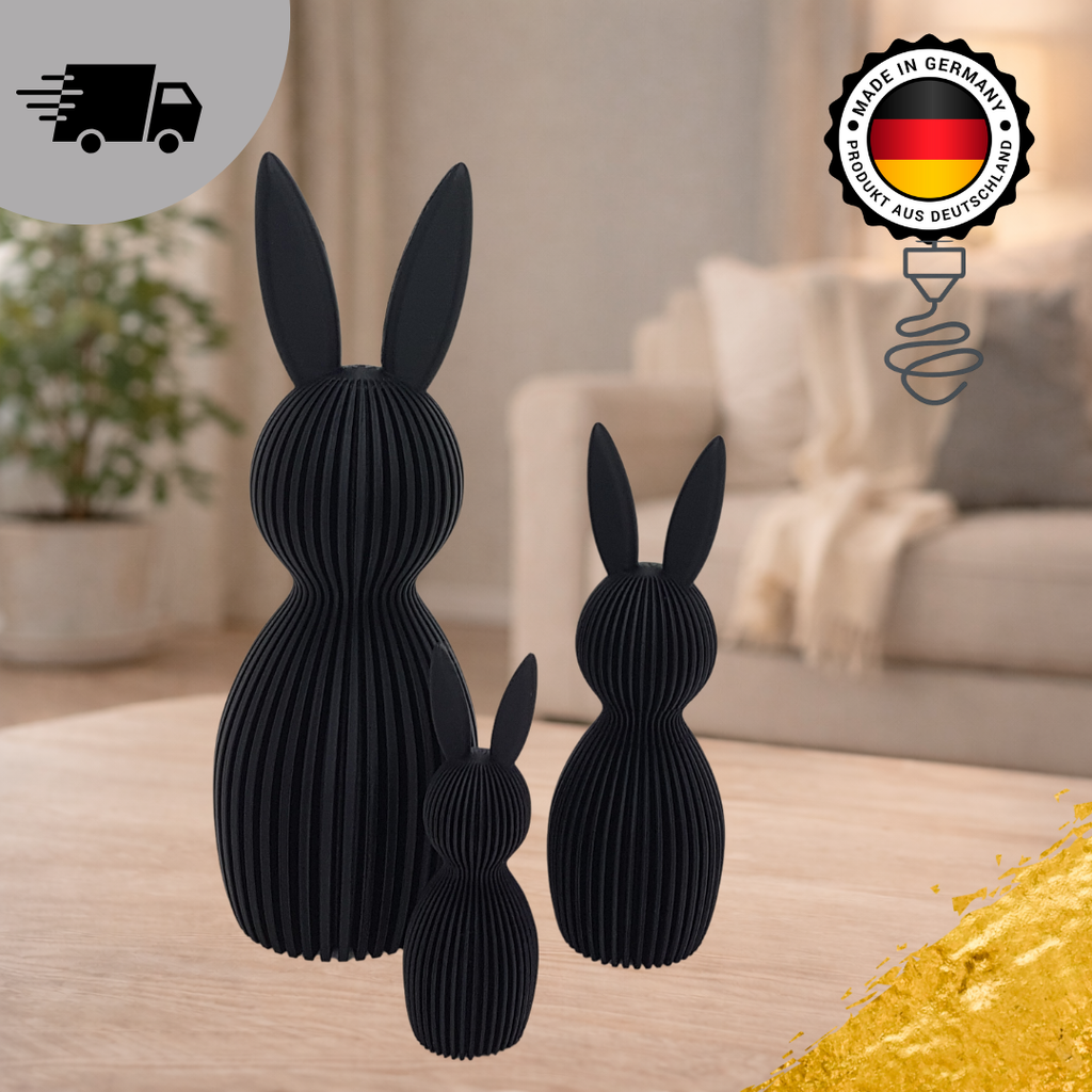 Moderner Osterhase – Ribbed Design Hase für Frühling & Osterdeko | 3D-gedruckt in Deutschland – DekoFusionDE